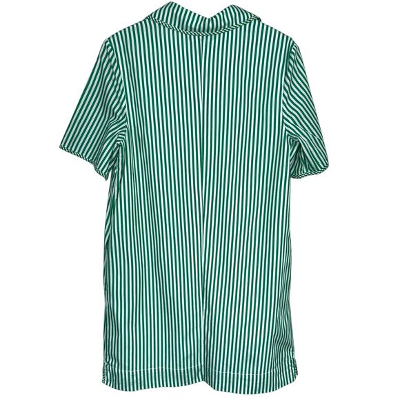 English Factory Green Striped Binded Wide Sleeve Mini Shirt Dress Size Medium - Picture 11 of 14